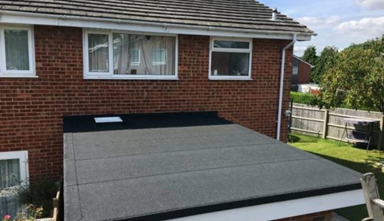 Flat roof extension work
